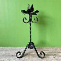 Vintage Schwarzer Blumen Kerzenhalter - Metall von JustSmashingDarling