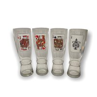 Vintage Set Von | 4 Spielkarten Poker Pint Biergläser Circa 1980Er Jahre von JustSoYesterday