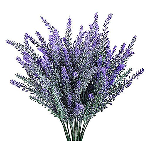 JustYit 4 PCS Künstliche Blumen Simulation Blume Bouquet |Pure Lavendel Künstliche Blumen Romantische Beflockung Lavender Bouquet ideal für Home Decor Raum Garden Party Hochzeit Zeigen von JustYit