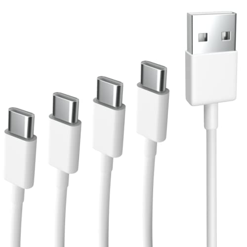 USB-C Ladekabel Bundle für Lenovo Smart Tab M10 in Weiß 10 cm + 1 m + 2 m + 3 m [4 Stück] Schnellladekabel Datenkabel von Justcom