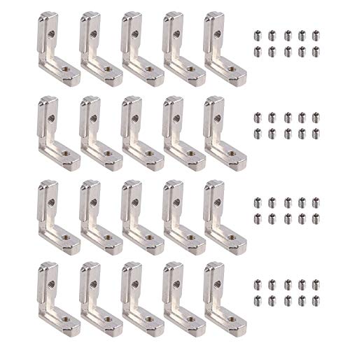 Justech 20 x T Slot T-Nut 90° L-Form Zinklegierung Profil 3030 Nut 8 Zinklegierung Klammern Inneneckverbinder Innenverbindung Winkelwinkel Eckverbinder mit Schrauben Justech 20 x T Slot T-Nut 90° L-Form Zinklegierung Profil 3030 Nut 8 Zinklegierung Klammern Inneneckverbinder Innenverbindung Winkelwinkel Eckverbinder mit Schrauben von Justech