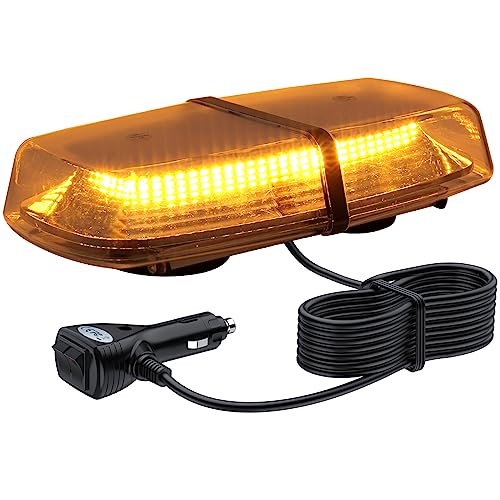 Justech Auto Blinkende Blitzlicht Emergenecy Warnung Lichter 72LED Rundumleuchte 18W 8 Modi Warnlicht Bernsteinfarbene Warnblinkanlage Bar Recovery 12V 24V mit Magnetfuß für PKW Fahrzeug LKW von Justech