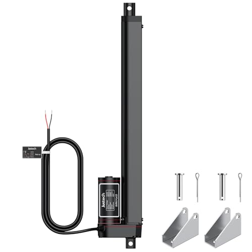 Justech Linear Actuator 300mm Linearantrieb 1000N IP65 Wasserdicht 14mm/s Motor Lineartechnik Aktuatoren Linearmotor Verstellantrieb Toröffner hubzylinder mit CE & RoHS 12V DC Electric Motor DIY von Justech