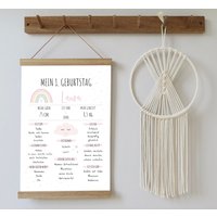 Meilensteintafel Regenbogen Pastell | Druck + Pdf-Datei Zum 1. Geburtstag in Verschiedenen Varianten Und Größen von Justilia