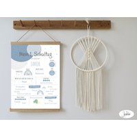 Mein 1. Schultag - Punkte Blau Meilensteintafel Zur Einschulung | Druck + Pdf-Datei in Verschiedenen Farben Und Größen von Justilia