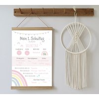 Mein 1. Schultag - Regenbogen Pastell | Druck + Pdf-Datei Meilensteintafel Zur Einschulung in Verschiedenen Größen von Justilia