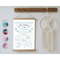 Mein 1. Schultag - Schulkind | Druck + Pdf-Datei in Verschiedenen Farben Und Größen Meilensteintafel Zur Einschulung von Justilia