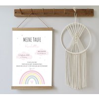 Taufbild Regenbogen Pastell | Druck + Pdf-Datei - Geschenk Personalisiert Kunstdruck in Div. Farben Und Größen von Justilia