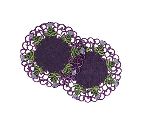 Pair of Doilies (small) in a Glencoe Thistle Design. by Justina Claire von Justina Claire