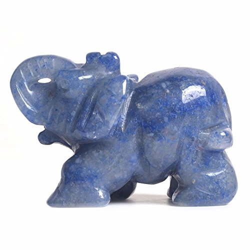 Justinstones Edelstein Elefant blauer Aventurin Kristall Totem Spirit Stein Figur 5,1 cm von Justinstones