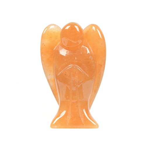 Justinstones Geschnitzter orangefarbener Aventurin-Edelstein, Friedensengel, Taschen-Schutzengel, Heilstatue, 5,1 cm von Justinstones