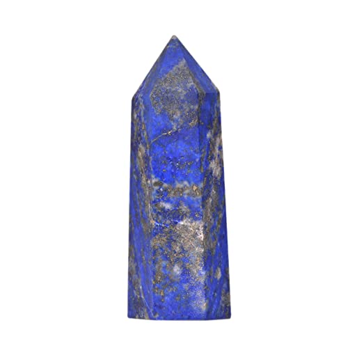 Justinstones Großer Lapislazuli Kristall Turm Heilkristall Zauberstab für spirituelle Verwendung Sechseckige Spitze Reiki Chakra Edelstein Home Office Dekor von Justinstones