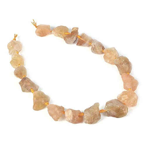Naturkristall Quarz Edelstein Nugget Rohe abgestufte Perlen Strang 2 mm Loch gebohrt Zitrin von Justinstones