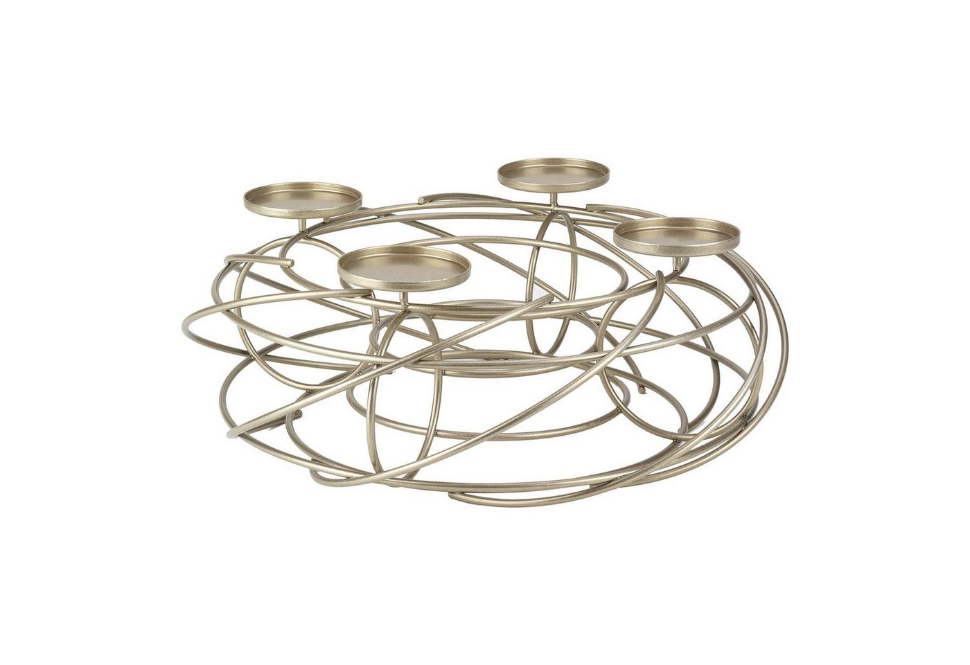 Justinus Kerzenständer LIFESTYLE, Ø 35 cm, Champagnerfarben, Metall, (1 St), für bis 4 Stumpenkerzen geeignet von Justinus