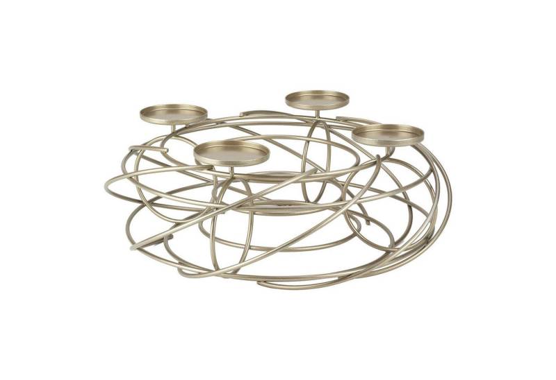 Justinus Kerzenständer LIFESTYLE, Ø 35 cm, Champagnerfarben, Metall, (1 St), für bis 4 Stumpenkerzen geeignet von Justinus