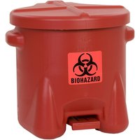 Justrite® Abfalleimer Eagle, biogefährdende Stoffe, HDPE, 37,9 Liter, rot von Justrite®