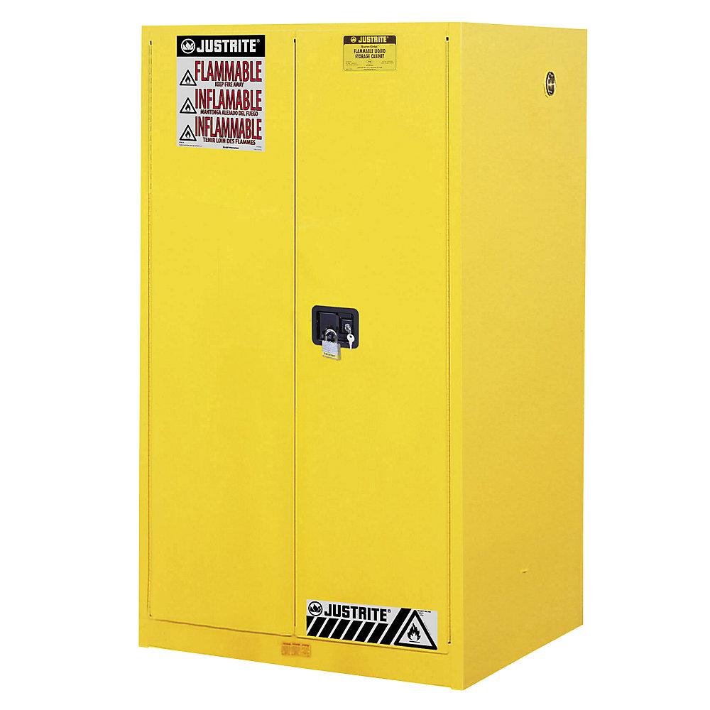 Justrite FM-Sicherheitsschrank, HxBxT 1651 x 864 x 864 mm, manuelle Türen, für gewässergefährdende Medien, gelb von Justrite