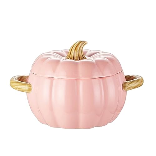 Dutch Oven Topf mit Deckel Rosa Kürbis Form Kasserolle Mini Auflaufform Überdachter Keramik Suppentopf Dutch Oven Topf mit Deckel Rosa Kürbis Form Kasserolle Mini Auflaufform Überdachter Keramik Suppentopf von Justup