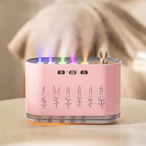 Justup Aroma Diffuser Luftbefeuchter, 700ml Aromatherapie Öle Diffusor mit Timer & 20 Farbe LED Licht, Automatischer Abschaltung, für Zuhause Schlafzimmer Büro Yoga (Rosa) von Justup