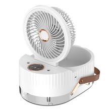 Justup Tischventilator, 3 in 1 - USB Ventilator mit Luftbefeuchter und Nachtlicht, 2L Sprühnebelventilator für den Schreibtisch mit 2 Nebeleinstellungen, Akku Ventilator 3 Geschwindigkeiten (Weiß) von Justup