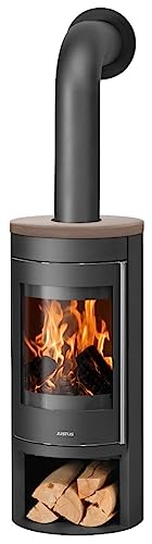 Justus 4815 32 Mino 2.0 Kaminofen Stahl Schwarz mit Keramik-Abdeckplatte Grappa/A+ von Justus