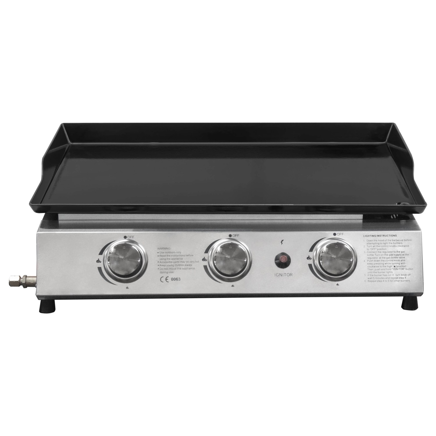 Justus BBQ Grill Plancha 3 Brenner Edelstahl / Schwarz von Justus