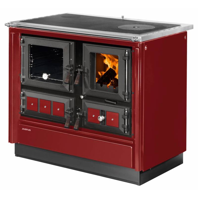 Justus Küchenofen Rustico 90 2.0 Stahl Rot 7 kW von Justus