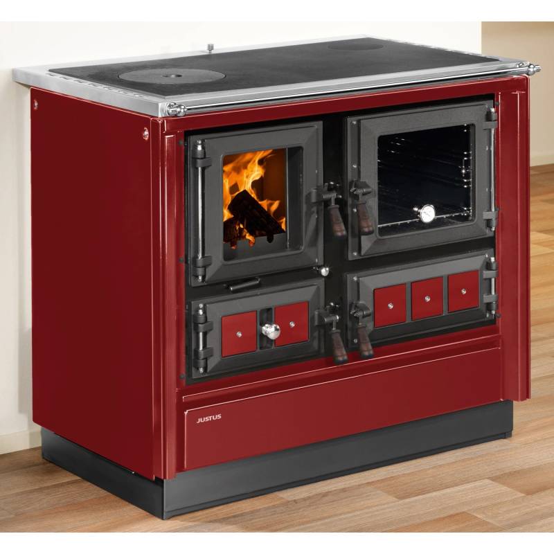 Justus Küchenofen Rustico 90 2.0 Stahl Rot 7 kW von Justus