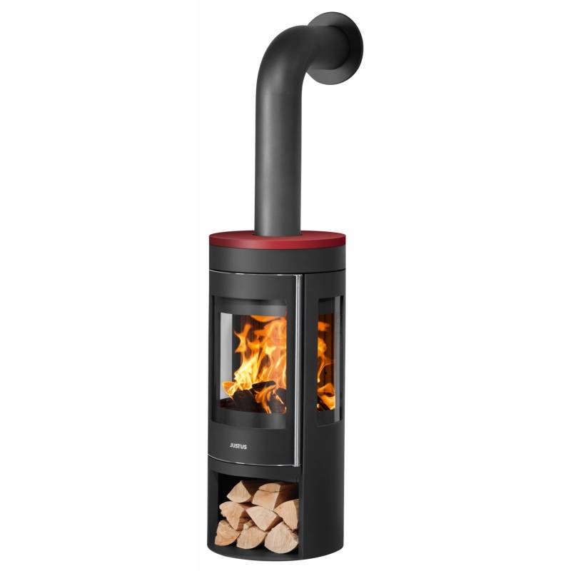 Justus Kaminofen Mino Trios 2.0 Stahl Schwarz Abdeckplatte Bordeaux 5 kW EEK: A+ von Justus