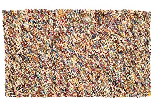 Jute & Co. Teppich Mehrfarbig mit weichen Wollfilzkugeln 90x150 von Jute & Co.