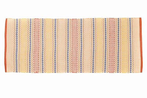 Jute & Co. Teppiche Sorrento Teppich, Dim. 55 x 140 cm, ultraschlankes Design, Rot, 100% Baumwolle, Mehrfarbig, one Size von Jute