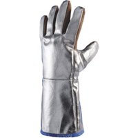 Jutec Hitzeschutzhandschuhe 5-Finger,Universalgr.natur/silb Leder EN388,EN407 Kat.III von Jutec