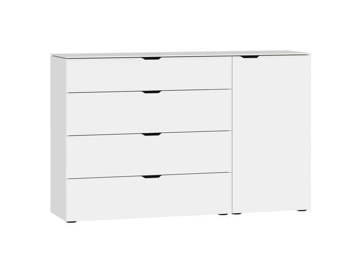 Jutzler SIDEBOARD, Weiß, 2 Fächer, 4 Schubladen, 135x87x43 cm, Typenauswahl, in verschiedenen Größen erhältlich, Abdeckplatte aus Glas, Wohnzimmer, von Jutzler