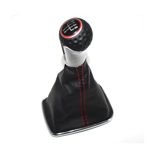 Auto-Schaltknauf Auto Luxus Leder Schaltknauf Hebel Shifter Gaitor Boot Abdeckung für Golf 4 IV für MK4 GTI R32 für jetta 1999-2004(5 speed) von Juvra