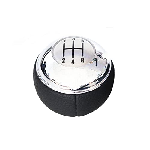 Juvra Auto-Schaltknauf 5/6 Für Speed ​​MT Auto Schaltknauf Für Mini R50 Für einen D R52 R53 Für COOPER S 3 Türen 20012008 Leder Shifter Hebel Hand Kugelschreiber(5-Speed Silver) von Juvra