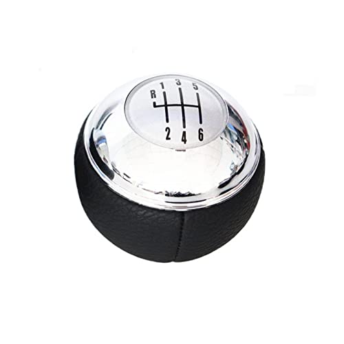 Juvra Auto-Schaltknauf 5/6 Für Speed ​​MT Auto Schaltknauf Für Mini R50 Für einen D R52 R53 Für COOPER S 3 Türen 20012008 Leder Shifter Hebel Hand Kugelschreiber(6-Speed Silver) von Juvra