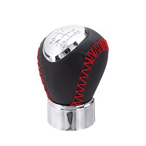 Juvra Auto-Schaltknauf 5/6 für Geschwindigkeit MT Schaltknauf Für MAZDA 3 BK 5 CR Für MPV PREMACY CP 323/323F BJ 626 GF/GW Für XEDOS 6 RX8 Getriebe Shifter Stick Stift(Red Stitch 6-Speed) von Juvra