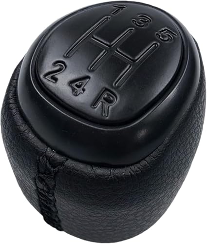 Juvra Auto-Schaltknauf 5/6 geschwindigkeit Schaltknauf Gamasche Boot Abdeckung Fall Kragen Für SAAB 93 9-3 SS 2003-2012 Auto Styling Zubehör Hebel Shifter Stift(5 Speed Black) von Juvra