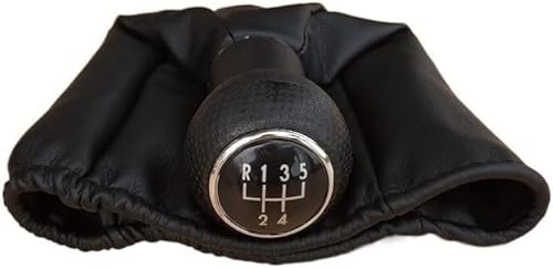 Juvra Auto-Schaltknauf Für SEAT Für CORDOBA Für INCA 1997 1998 1999 2000 2001 2002 5 6-Gang-Schalthebel-Schaltknauf für mit PU-Ledermanschette(5 Speed) von Juvra