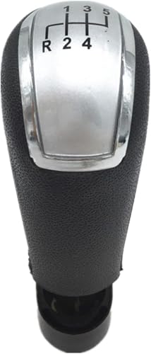 Juvra Auto-Schaltknauf Für Skoda Für Octavia A5 A6 Auto Schaltknauf Hebel Stift Griff Gamasche Boot Abdeckung Fall 2004 2005 2006 2007 2008 2009 2010 2011 2012(5 Speed Silver Knob) von Juvra