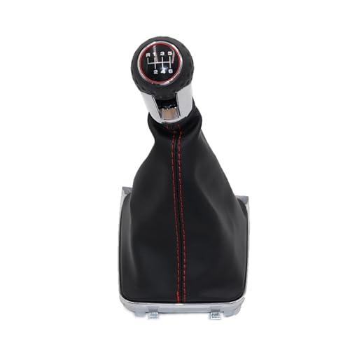 Juvra Auto-Schaltknauf Schaltknauf Hebel für Schalter Griff Leder für Golf 7 A7 MK7 GTI GTD 2013 20142018(6 speed red line) von Juvra