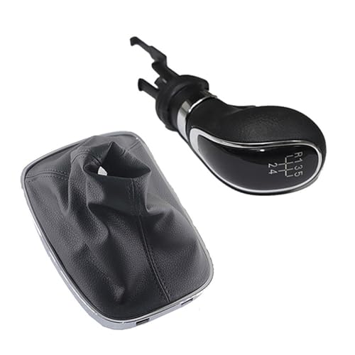 Juvra Auto-Schaltknauf Schaltknauf Kofferraumhebelschalter Leder für Opel für Insignia für Regal 20092015(5 speed set) von Juvra