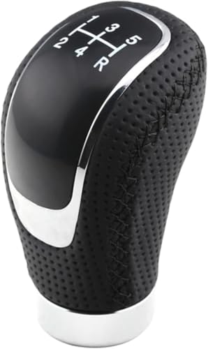 Juvra Auto-Schaltknauf Universal Schwarz Leder Auto Schaltknauf AT MT ARM Manuelle Stick Hebel Stift Getriebe Shifter Wort Pads Adapter Teile(Rot) von Juvra