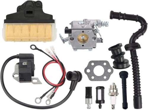 Rasenmäher-Vergaser Vergaser-Luft-Kraftstofffilter für STIHL 021 023 025 MS230 MS250 MS210 021 025 Vergaser-Zündspule für Zündkerzensatz Kettensägenteile 11231200605 von Juvra