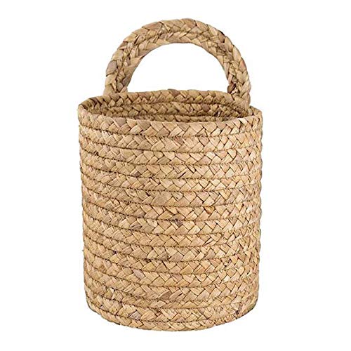 Juwaacoo Wandbehangkorb Rattan, für drinnen und draußen, zum Aufhängen, Seil, Blumentopf, Korb, Dekoration, Blumentopf, Korb S von Juwaacoo