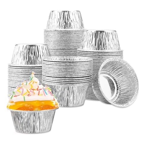 Juwacoo 150 Stück Aluminiumfolie Muffinförmchen Papier Cupcake Cups, Einweg Tartelette Förmchen, Mini Muffins Papierförmchen Backform, Cupcake Förmchen Papier für Muffin Kuchen Pudding Dessert von Juwacoo
