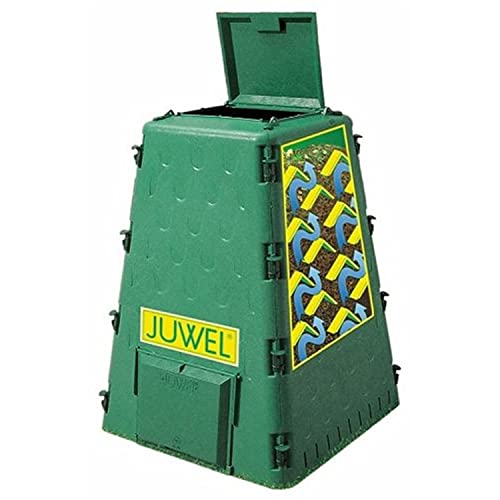 JUWEL Thermokomposter AEROQUICK 420 (Nutzinhalt 420 l, für Gartenabfälle + Essensreste, Komposter aus UV-stabilen Recyclingkunststoff, konische Form, mit 2 Entnahmeklappen) 20165, AQ110 von JUWEL