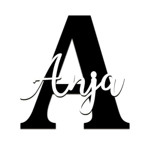 Acryl Name mit Initiale – dekoratives Wandbild mit schwarzem Buchstaben & farbigem Namen – in Weiß, Gold, Rosé oder Silber Acryl Name mit Initiale – dekoratives Wandbild mit schwarzem Buchstaben & farbigem Namen – in Weiß, Gold, Rosé oder Silber von Juwelier Schönschmied