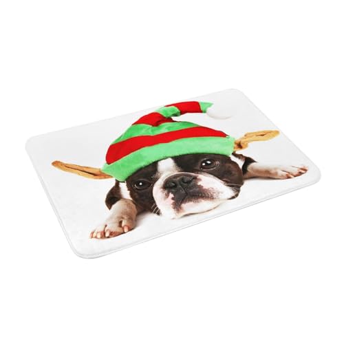 Juxweku Badematte Boston Terrier Weihnachtshund Weich Badteppich Badezimmerteppich Duschvorleger für Badezimmer Deko,40 x 60 cm Juxweku Badematte Boston Terrier Weihnachtshund Weich Badteppich Badezimmerteppich Duschvorleger für Badezimmer Deko,40 x 60 cm von Juxweku