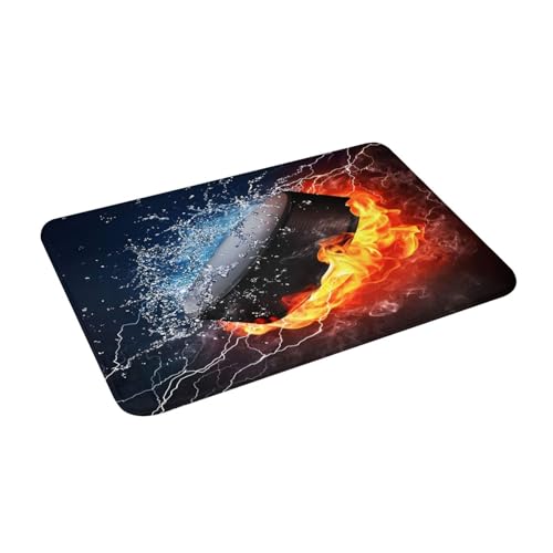 Juxweku Badematte Eishockey Puck Feuer Weich Badteppich Badezimmerteppich Duschvorleger für Badezimmer Deko,40 x 60 cm Juxweku Badematte Eishockey Puck Feuer Weich Badteppich Badezimmerteppich Duschvorleger für Badezimmer Deko,40 x 60 cm von Juxweku